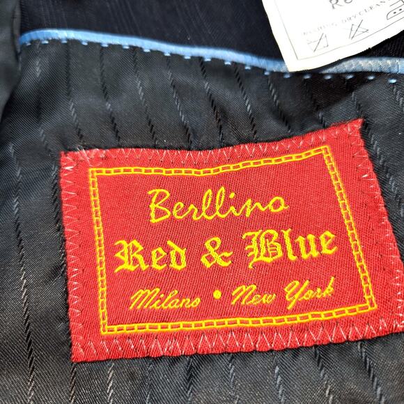 Berllino 42L Men's Blazer Gray Suit Coat Sport Jacket 3 Buttons 42 Long Large - Picture 3 of 7